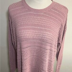 J Jill Tunic Sweater Womens Size L‎ Mauve/purple Open Knit A7